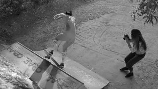 British Naked On Stage Video Nude Girl Skateboarding at DIY Skate Spot Gorda - 1